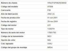 opel astra g fastback (f48_, f08_) del año 2001