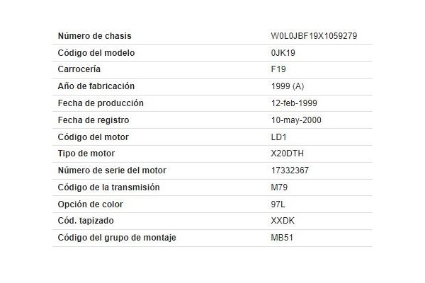 opel vectra b berlina del año 2000