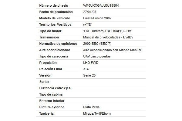 ford fusion (cbk) del año 2005