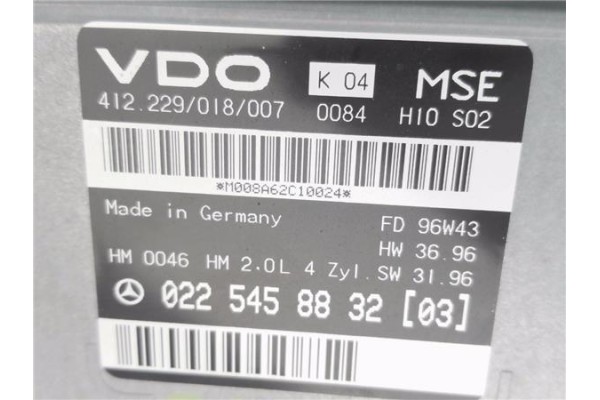 Recambio de centralita para mercedes-benz clase e (bm 210) berlina 2.0 200 (210.035) referencia OEM IAM 0225458832 4,12229E+11 