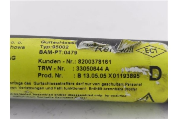 Recambio de anclaje cinturon delantero derecho para renault kangoo i (f/kc0) 1.5 dci (kc07) referencia OEM IAM 8200378161  