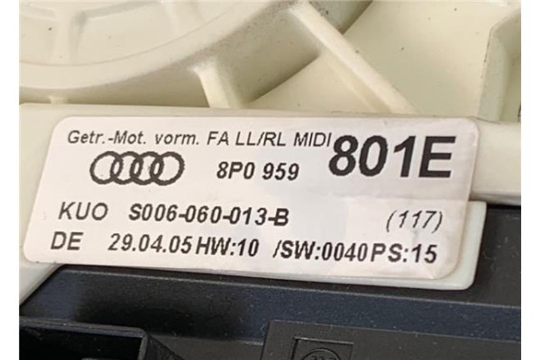 Recambio de mecanismo elevalunas delantero izquierdo para audi a3 (8p1) 2.0 tdi 16v referencia OEM IAM 8P0959801G 8P0959801E 