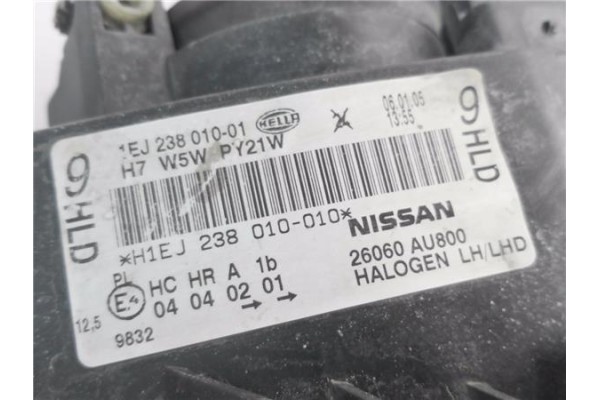 Recambio de faro delantero izquierdo para nissan primera berlina (p12) 1.9 dci referencia OEM IAM 26060AU800 1EJ23801001 