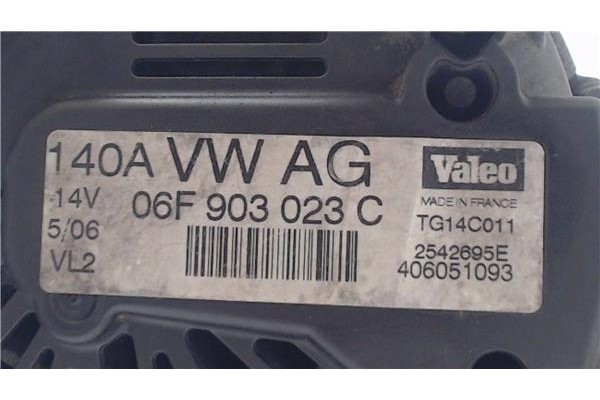 Recambio de alternador para audi a3 sportback (8pa) 2.0 tdi ambiente referencia OEM IAM 06F903023C TG14CO11 