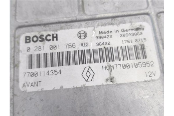 Recambio de centralita para renault laguna (b56) 1.9 dti (b56j) referencia OEM IAM 7700114354 0281001766 