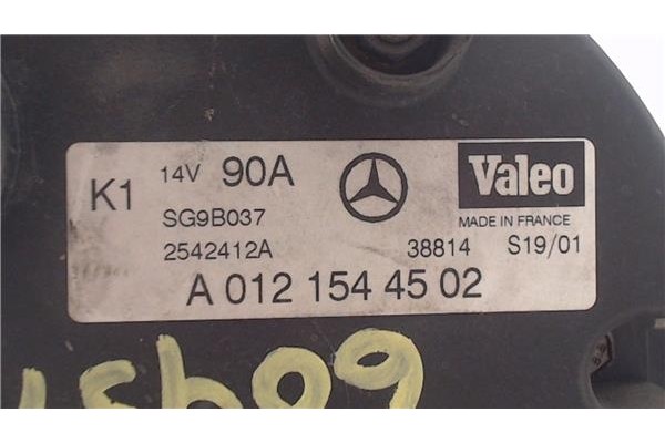 Recambio de alternador para mercedes-benz clase a (bm 168) 1.6 160 (168.033) referencia OEM IAM A0121544502  