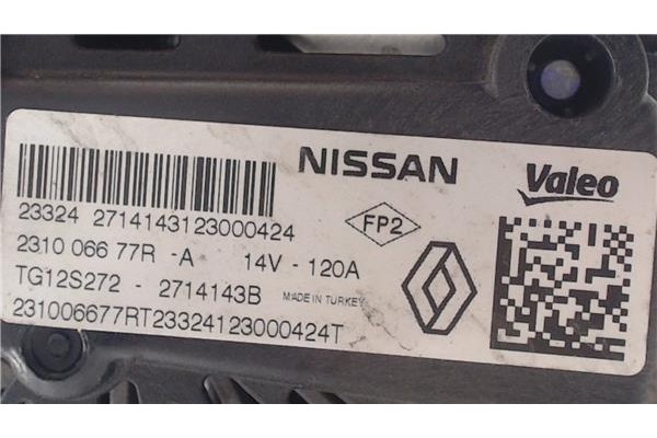 Recambio de alternador para renault captur i 1.2 intens referencia OEM IAM 231006677RA TG12S272 