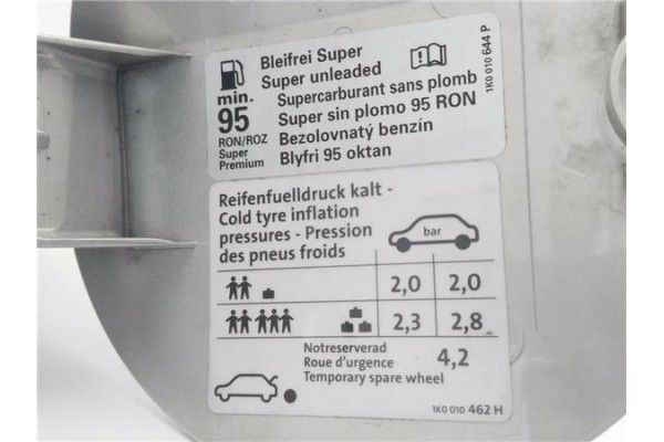 Recambio de tapa exterior combustible para volkswagen golf vi (5k1) 1.4 advance referencia OEM IAM 1K0010644P 5K6809857 