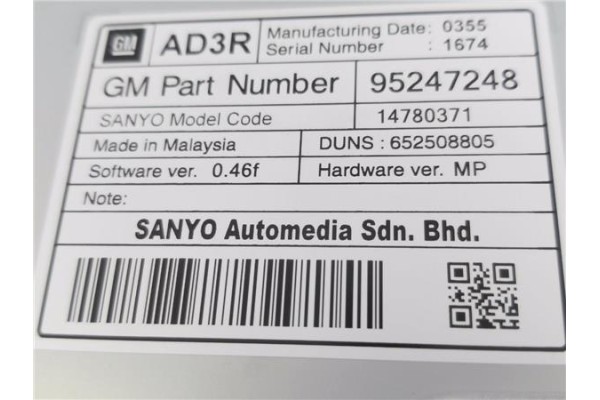 Recambio de pantalla para opel astra j berlina 5p 1.6 selective referencia OEM IAM 95247248 14780371 