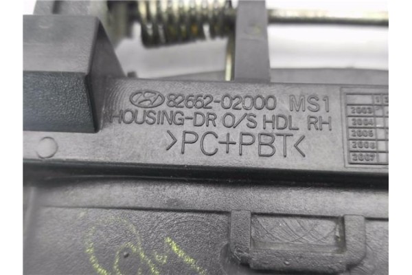 Recambio de maneta exterior trasero derecha para hyundai atos prime (mx) 1.1 referencia OEM IAM 8266202000 8366102010 