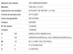fiat punto / grande punto (199) del año 2008