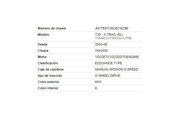 nissan x-trail (t30) del año 2005