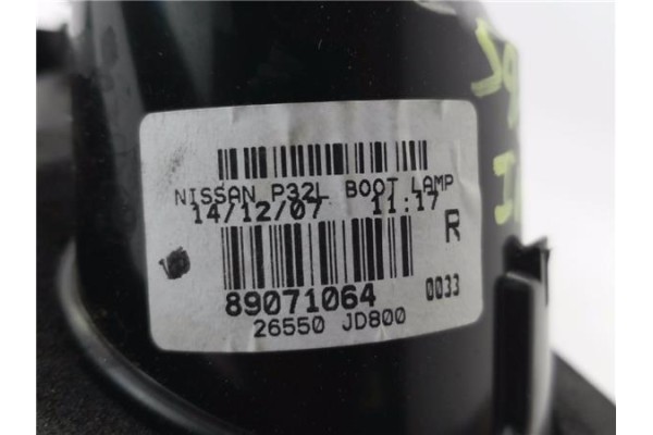 Recambio de piloto porton trasero derecho para nissan qashqai j10 2.0 acenta 4x2 referencia OEM IAM 89071064  