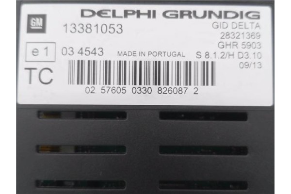 Recambio de pantalla para opel zafira 1.7 cdti referencia OEM IAM 13381053 28321369 