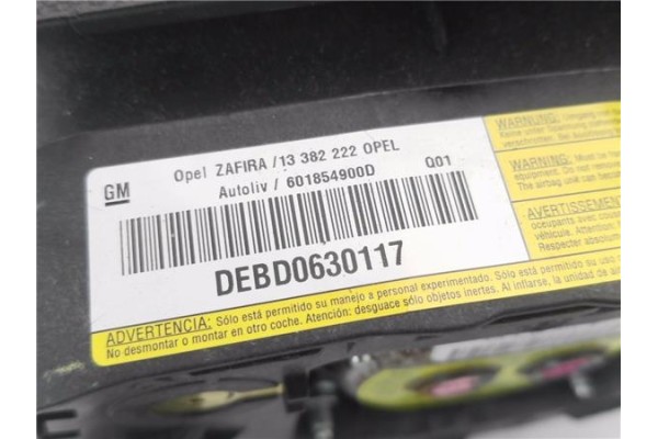 Recambio de airbag volante para opel zafira 1.7 cdti referencia OEM IAM 13382222  