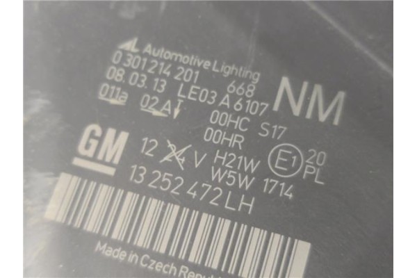 Recambio de faro delantero izquierdo para opel zafira 1.7 cdti referencia OEM IAM 13252472LH 301214201 