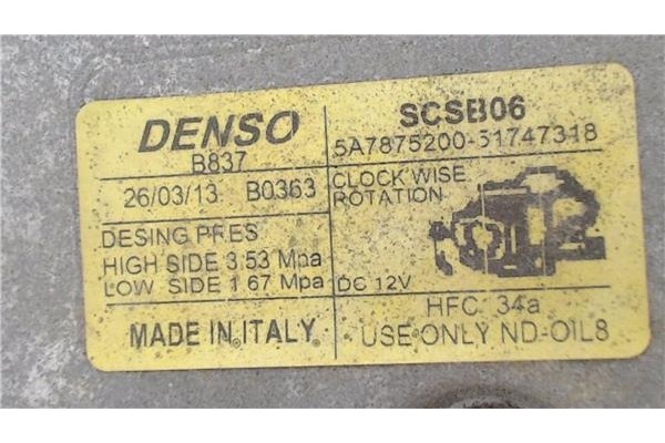 Recambio de compresor aire acond. para ford ka (ccu) 1.2 referencia OEM IAM 5A7875200 51747318 