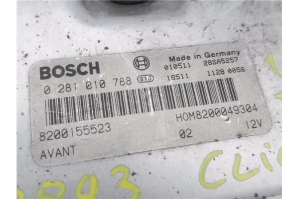 Recambio de centralita para renault clio ii fase ii (b/cb0) 1.9 alize referencia OEM IAM 8200155523 281010788 8200195750 , RENAU