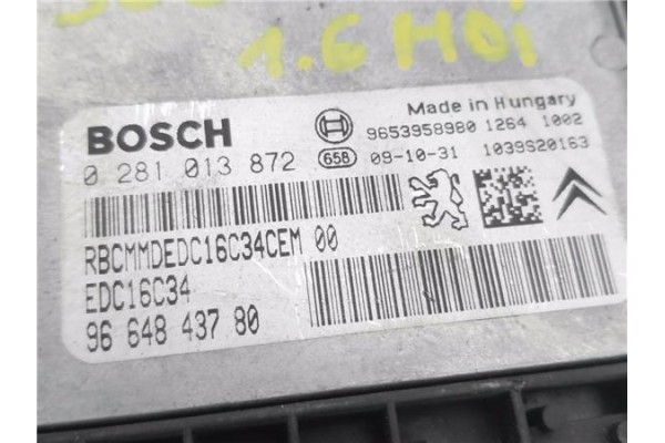 Recambio de centralita para peugeot 308 sw 1.6 hdi referencia OEM IAM 9664843780 281013872 