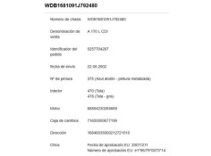 mercedes-benz clase a (bm 168) del año 2002