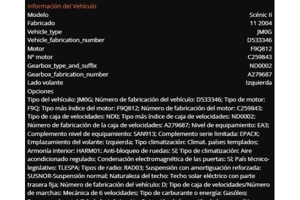 renault scenic ii (jm) del año 2005