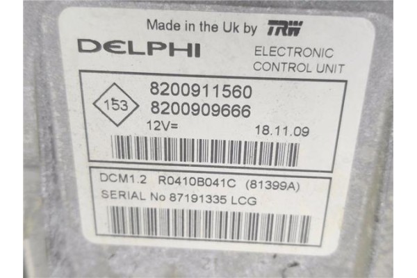 Recambio de centralita para renault clio iii 1.5 dci (c/br1g) referencia OEM IAM 8200911560 8200909666 