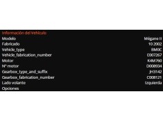 renault megane ii (xmo) del año 2002