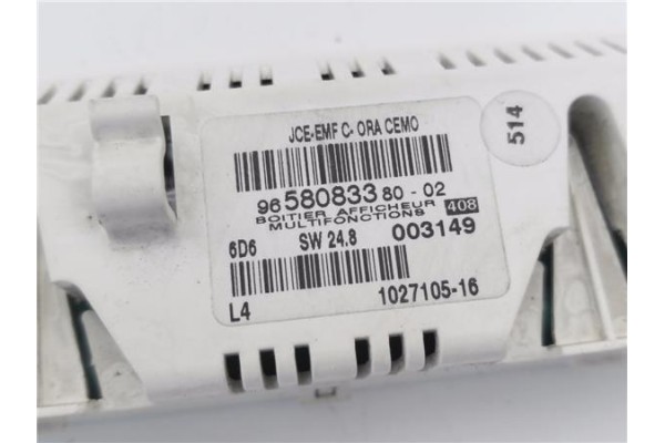 Recambio de display para peugeot 207 1.6 hdi referencia OEM IAM 9658083380 102710516 