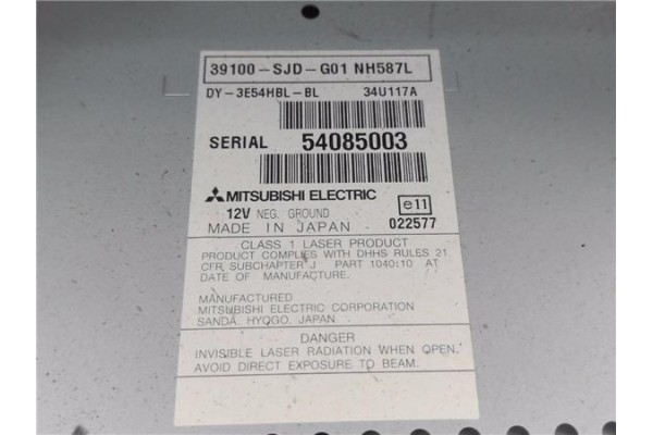 Recambio de autoradio para honda fr-v (be) 1.7 referencia OEM IAM 39100SJDG01NH587L  