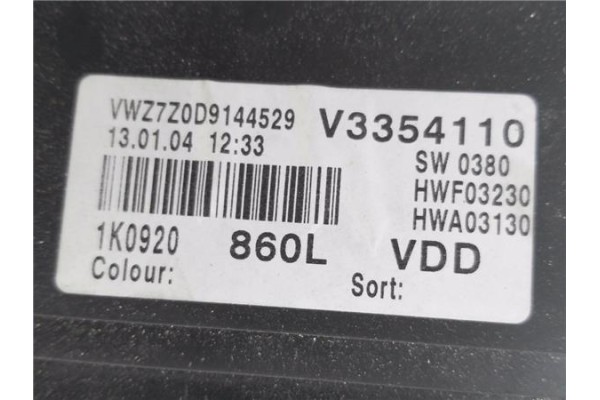 Recambio de cuadro completo para volkswagen golf v (1k1) 2.0 tdi 16v referencia OEM IAM 1K0920860L 110080247024 