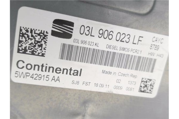 Recambio de centralita para seat leon (1p1) 1.6 tdi referencia OEM IAM 03L906023LF 5WP42915AA 