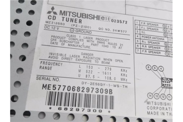 Recambio de autoradio para mitsubishi colt cz3 berl. 3 (z30) 1.5 di-d instyle referencia OEM IAM MZ313550  