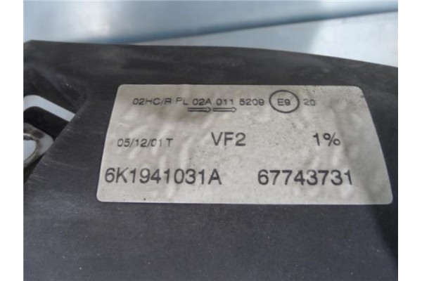 Recambio de faro delantero izquierdo para seat ibiza (6k1) 1.9 sdi referencia OEM IAM 6K1941031A  