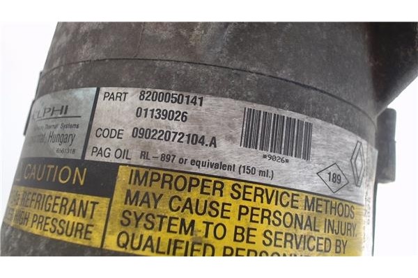 Recambio de compresor aire acond. para renault megane ii (xmo) 1.6 115cv referencia OEM IAM 8200050141 09022072104A 
