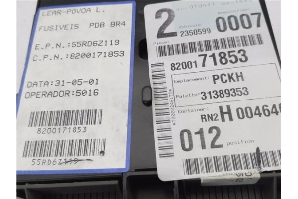 Recambio de caja fusibles/rele para renault laguna ii (bg0) 1.9 dci (bg0g) referencia OEM IAM 8200171853  