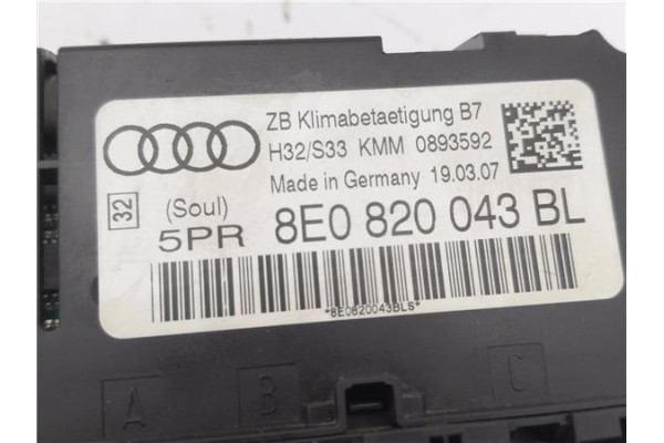 Recambio de mandos climatizador para audi a4 berlina (8e) 2.0 tdi (dpf) (125kw) referencia OEM IAM 8E0820043BL  