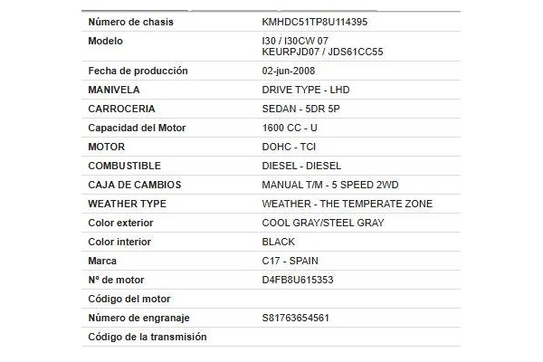 hyundai i30 (fd) del año 2008