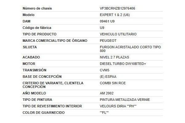 peugeot expert (224) del año 2002