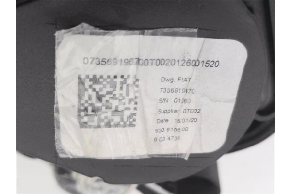 Recambio de cinturon seguridad trasero derecho para fiat ii tipo (356) berlina 1.3 easy referencia OEM IAM 7356919670 633910600 