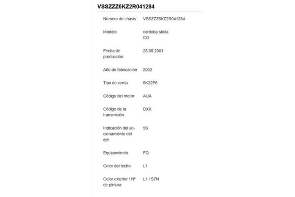 seat cordoba berlina (6k2) del año 2001