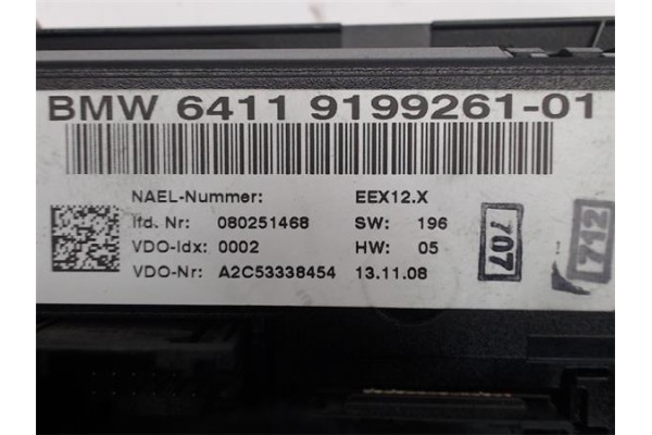 Recambio de mandos climatizador para bmw serie 3 coupe (e92) referencia OEM IAM 64119199261-01  