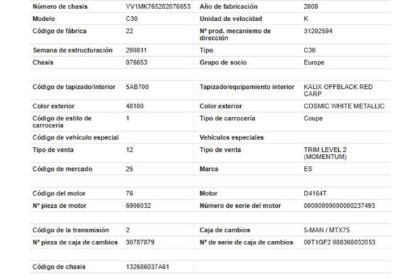 volvo c30 del año 2009