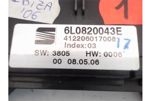 Recambio de mandos climatizador para seat ibiza (6l1) referencia OEM IAM (6L0820043E) (412206017008) 