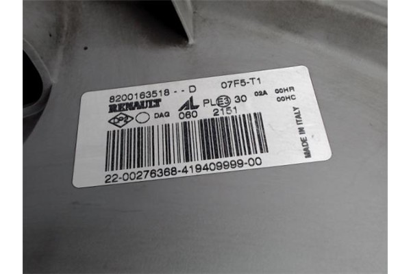 Recambio de faro delantero dcho para renault master furgón 1.9 base, caja cerrada l1h1 rs 3078 referencia OEM IAM 8200163518  91