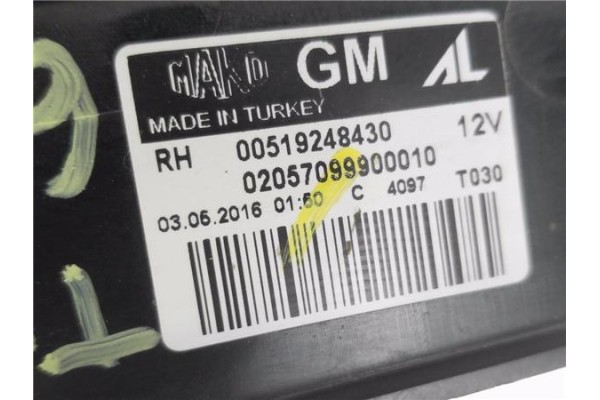 Recambio de piloto trasero derecho para opel combo d 1.3 selection l2h1 referencia OEM IAM 00519248430 2,0571E+12 