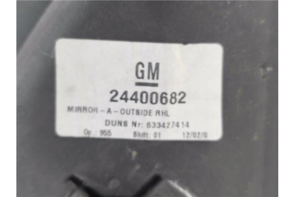 Recambio de retrovisor derecho para opel combo furgón/ranchera familiar 1.7 di 16v referencia OEM IAM 24400682 633427414 