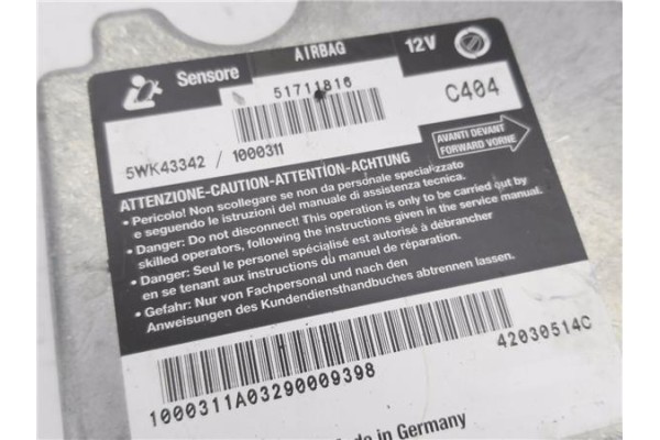 Recambio de centralita airbag para fiat stilo (192) 1.9 jtd (192_xe1a) referencia OEM IAM 5WK43342 51711816 