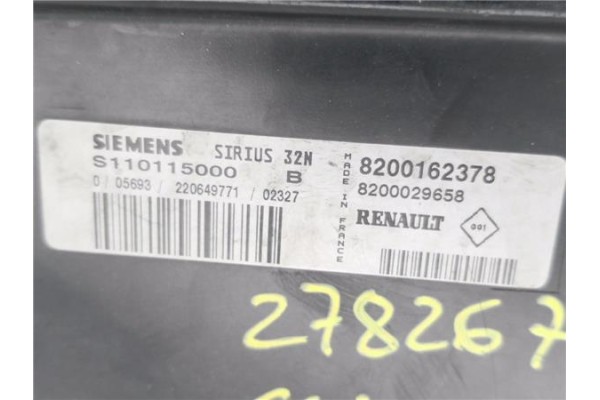 Recambio de centralita para renault clio ii fase i (b/cb0) 1.2 (b/cb0f, b/cb0a, b/cb10, b/cb1k, b/cb2d, b/cb2h) referencia OEM I