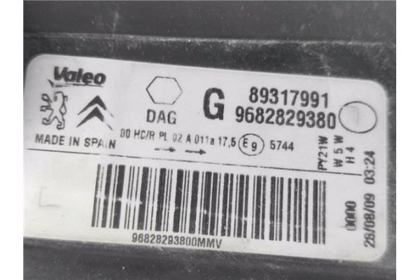 Recambio de faro delantero izquierdo para peugeot partner tepee 1.6 hdi referencia OEM IAM 9682829380 89317991 