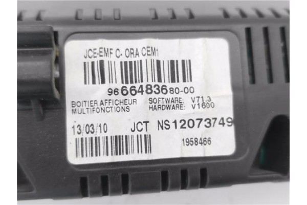 Recambio de pantalla para peugeot 308 1.6 confort referencia OEM IAM 9666483680  